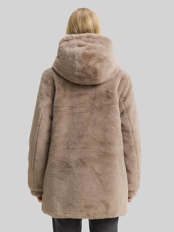Reversible coat with hood in grey by Tom Tailor