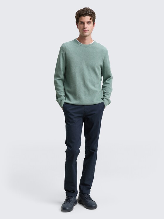 Strickpullover aus Bio-Baumwolle von Men, dark smoke green melange