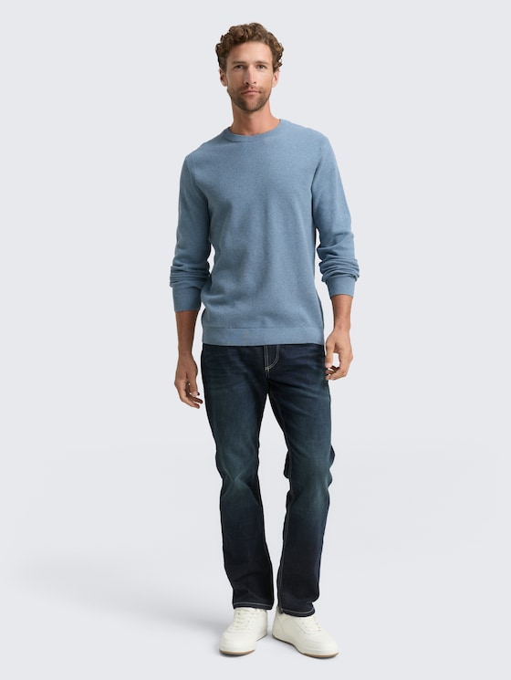 Strickpullover aus Bio-Baumwolle von Men, faded blue melange