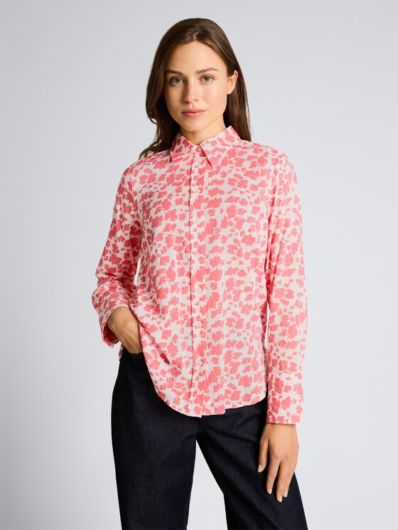 Overhemdblouse met patroon door Women, coral pink ginkgo minimal
