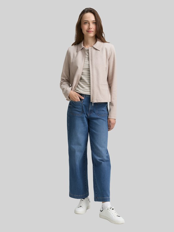 Regular-fit jacket with zip in white by Tom Tailor