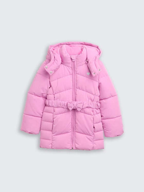Puffer-Mantel mit Gürtel von Mini Girls, flashy mauve