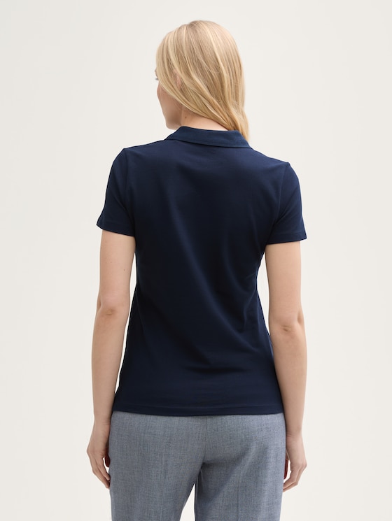 Piqué Poloshirt mit Stickerei von Women, sky captain blue