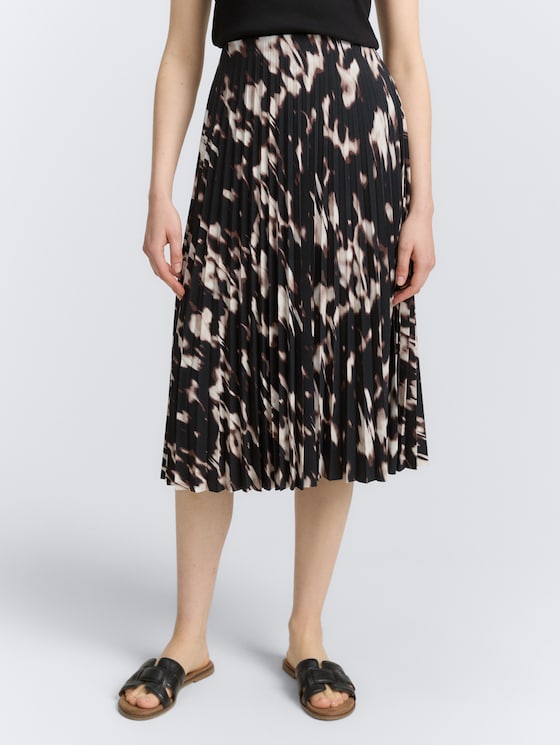Plissee Midi-Rock von Women, blurry animal design