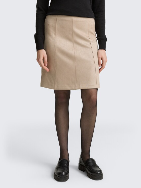 Suède-look rok door Women, soft taupe grey