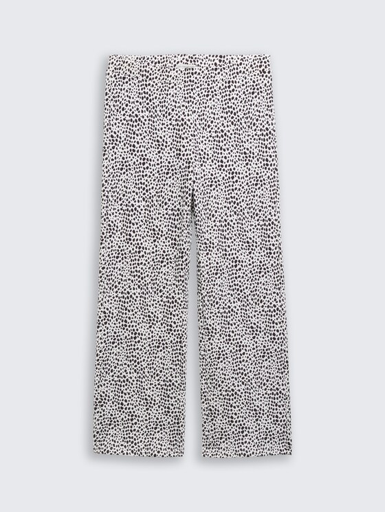 Wide leg trousers with pattern by Teen Girls, grey animal skin design