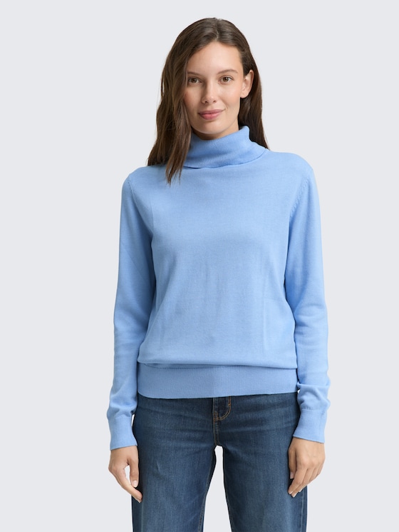 Basic Rollkragenpullover von Women, light fjord blue