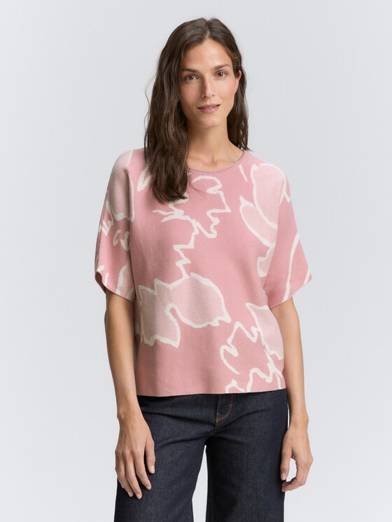Pull en tricot Loose Fit avec motif par Women, floral rose knit design