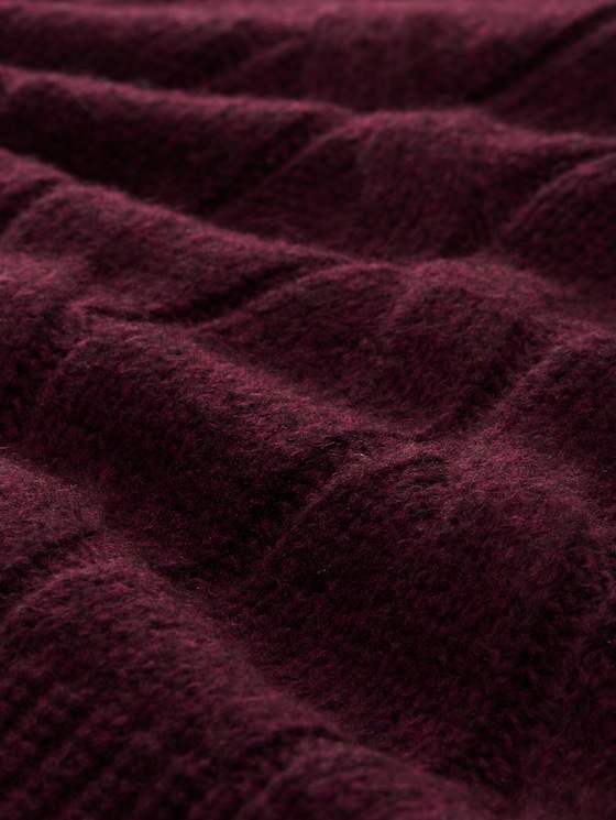 Loose fit knitted jumper with cable pattern in red by Tom Tailor