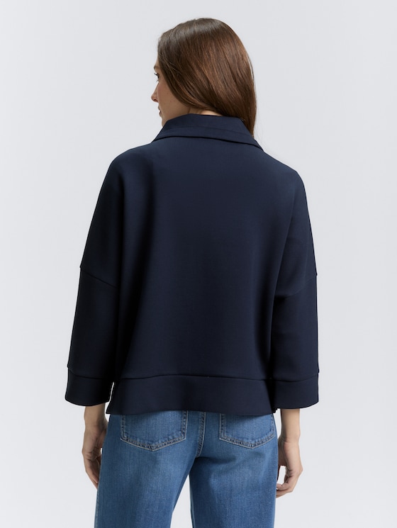 Boxy fit scuba sweatshirt door Women, sky captain blue