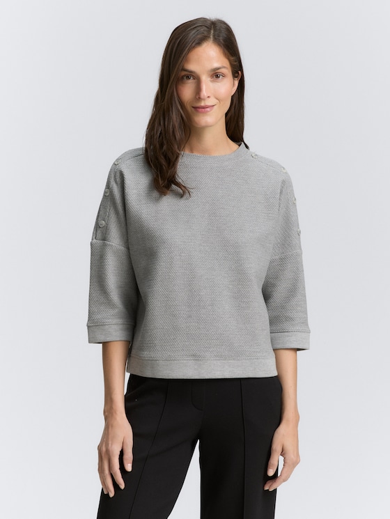 Sweatshirt mit Knopf-Details von Women, medium silver grey melange