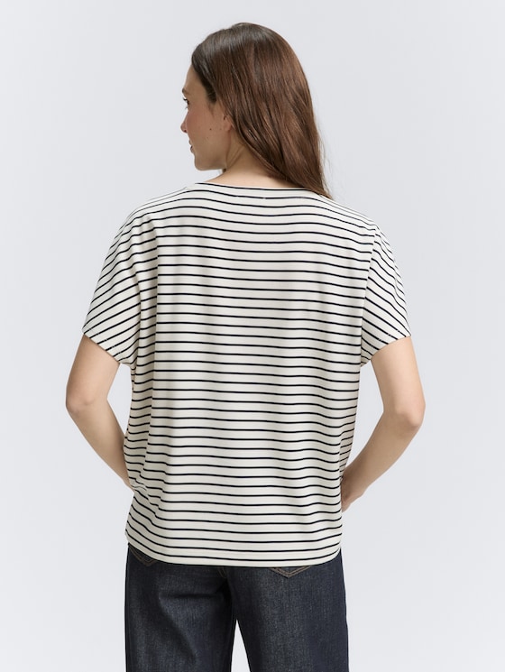 T-Shirt mit Streifenmuster von Women, offwhite navy tee stripe