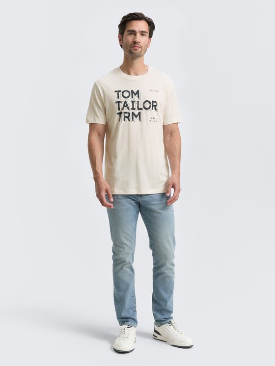 T-Shirt mit Print von Men, Gardenia White