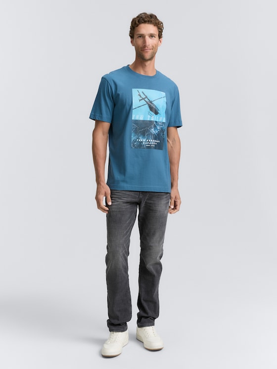 T-Shirt mit Fotoprint von Men, real teal blue