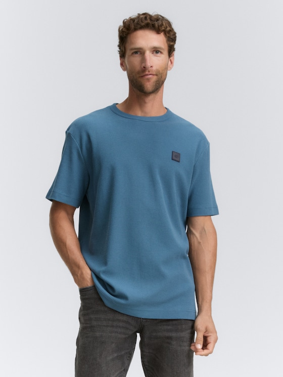 T-Shirt mit Logo-Badge von Men, real teal blue