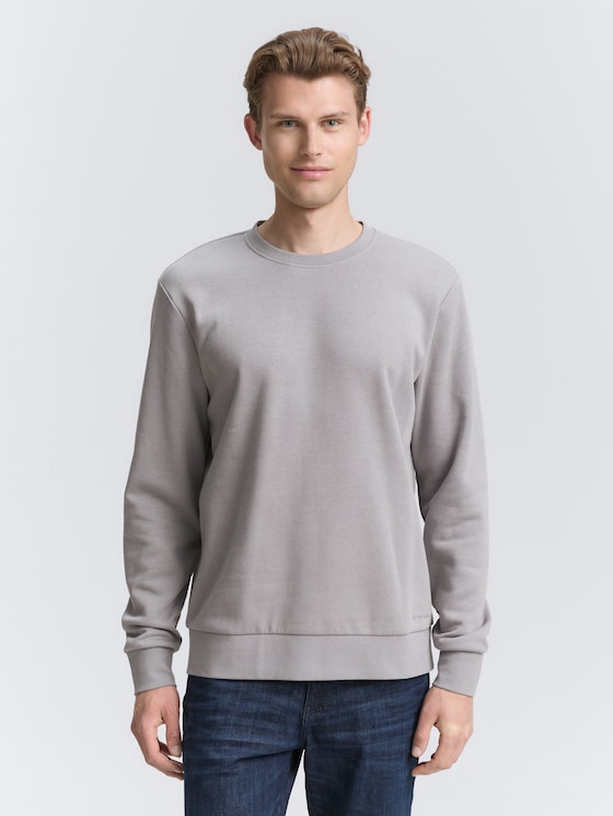 Basic Sweatshirt in Unifarben von Men, formal grey