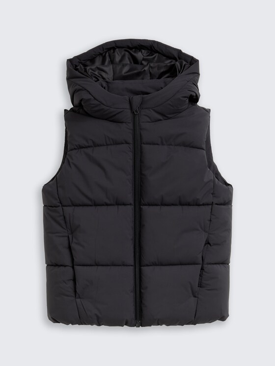 Puffervest met capuchon door Mini Boys, coal grey