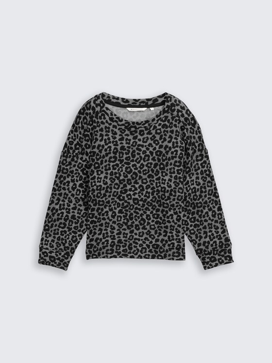 Sweatshirt mit 7/8-Arm von Denim Female, dark grey black leo