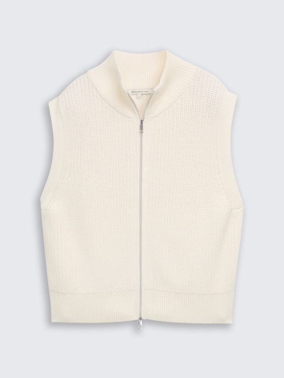 TOM TAILOR Damen Pullunder | Mit Ziernaht & Seitenschlitzen | Aus Baumwolle | Regular Fit | Nachhaltig