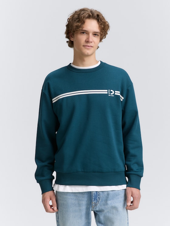 Crewneck Sweatshirt mit Print von Denim Male, deep pond green