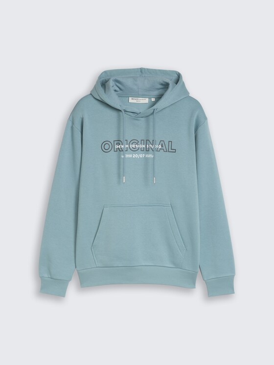 Sweat à capuche imprimé par Denim Male, citadel blue