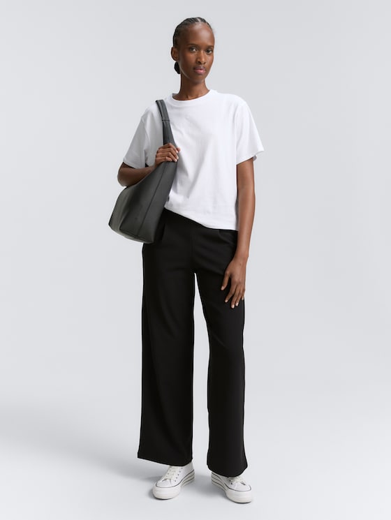 Wide leg trousers by Denim Female, deep black