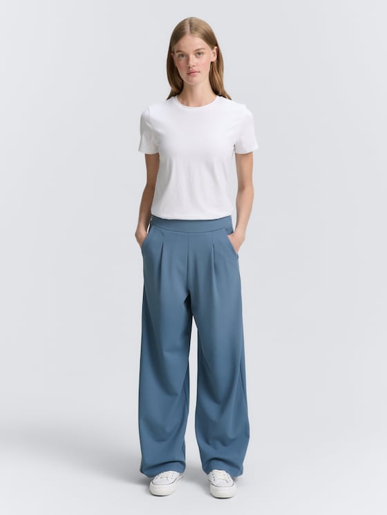 Wide leg trousers by Denim Female, dusty denim blue