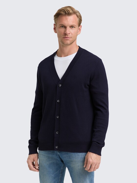 Strickjacke mit Kaschmir-Anteil von Men, Knitted Navy Melange
