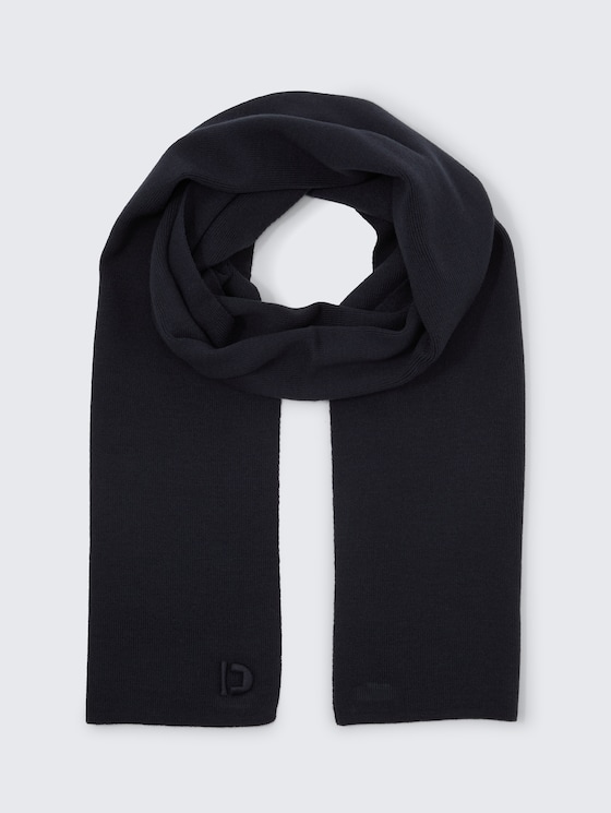 Basic Schal mit Logo-Stickerei von Denim Male, sky captain blue