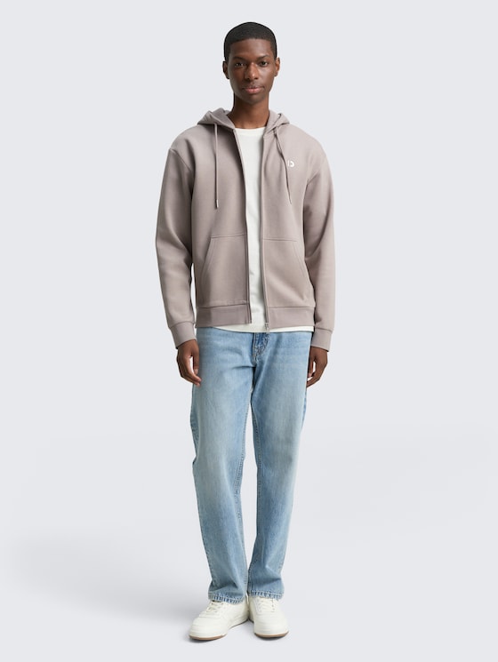 Hoodie Sweatjacke mit Logo-Print von Denim Male, Satellite