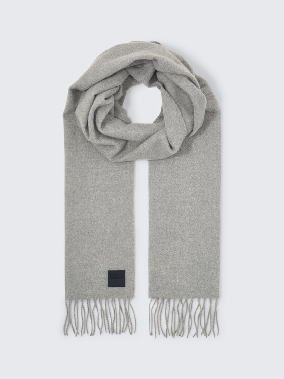 Schal mit Fransen von Men, Light Soft Grey Melange