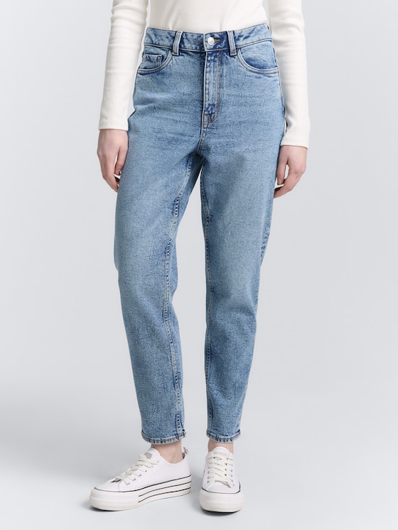 TTLINLEY MOM High Waist Ankle Jeans von Denim Female, Used Mid Stone Blue Denim