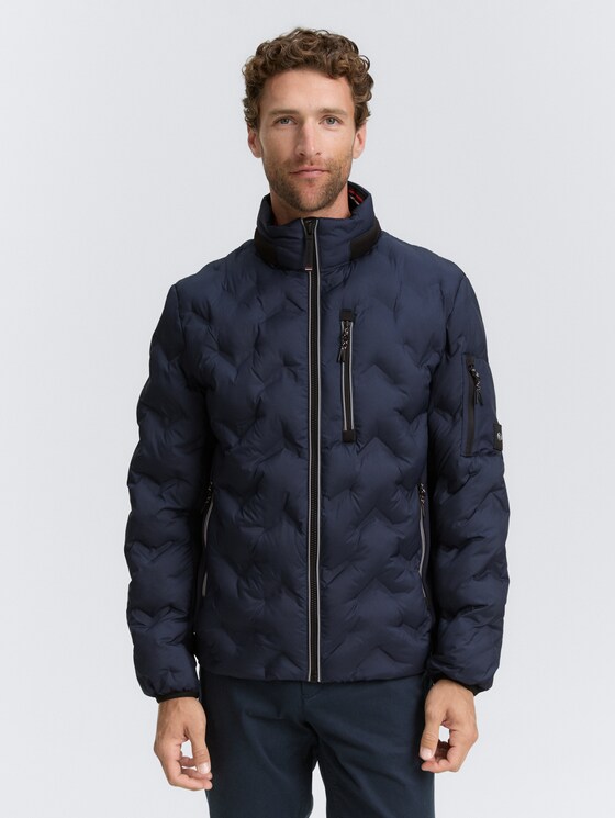 Hybrid Steppjacke mit verstaubarer Kapuze von Men, sky captain blue