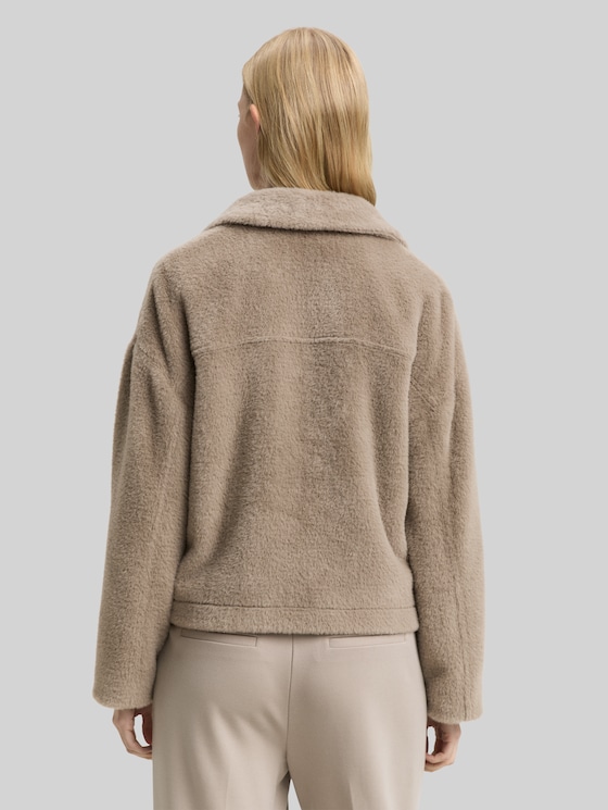 Teddy jacket with pockets in grey by Tom Tailor