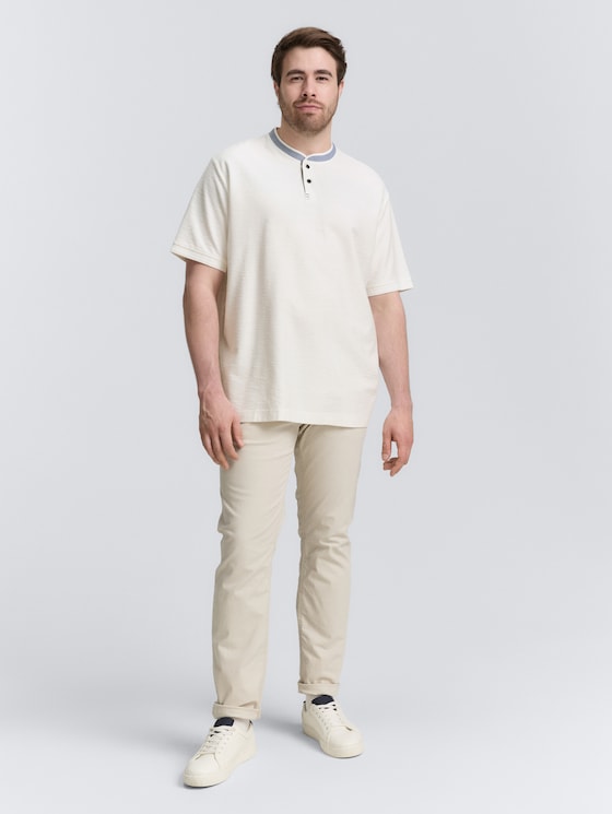 Plus Size - Poloshirt mit Stehkragen von Men Plus Size, off white
