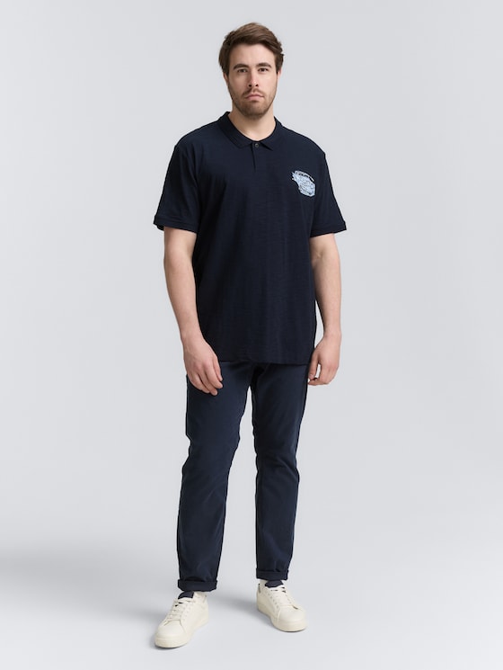 Plus Size - Poloshirt aus Baumwolle mit Print von Men Plus Size, sky captain blue