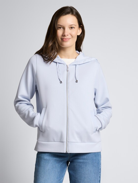 Hoodie Sweatjacke aus Scuba von Women, soft dusty blue