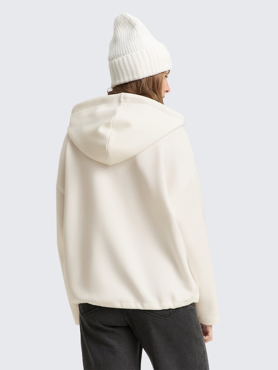 Loose Fit Scuba Hoodie Sweatshirt von Denim Female, off white