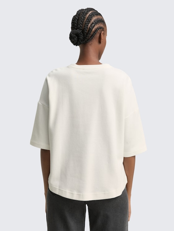 Boxy Fit T-shirt door Denim Female, off white