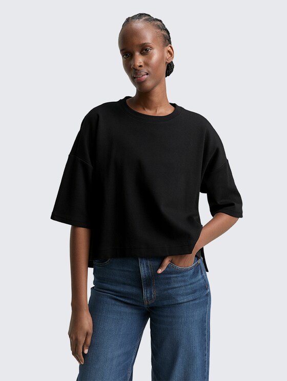 Boxy Fit T-Shirt von Denim Female, deep black