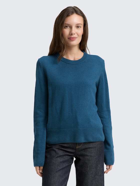 Pull en maille avec cachemire par Women, dark petrol melange