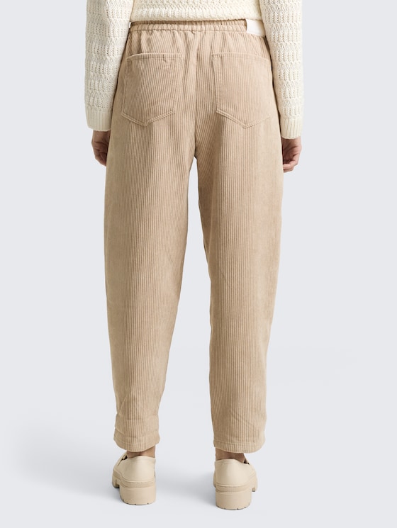 Cordhose mit Kordelzug von Denim Female, tan brown