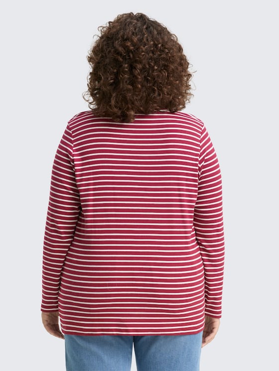 Plus Size - Langarmshirt mit Streifenmuster von Women Plus Size, red offwhite stripe