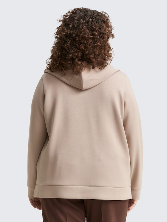Plus Size - Hoodie Sweatjacke aus Scuba von Women Plus Size, soft taupe grey