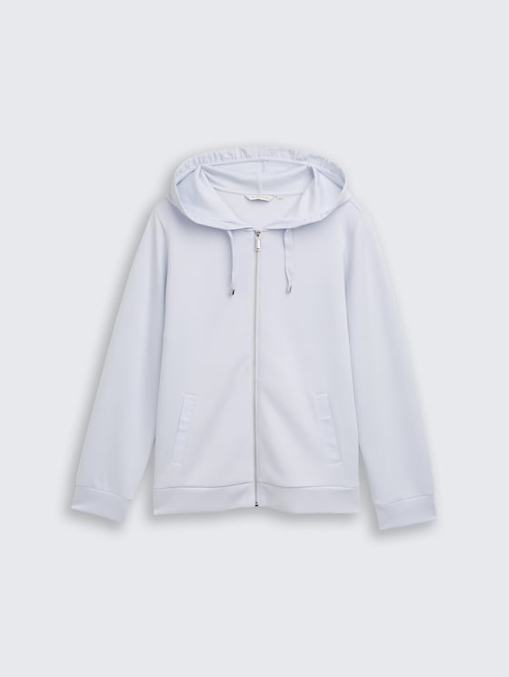 Plus Size - Hoodie-sweatjack van scuba door Women Plus Size, soft dusty blue