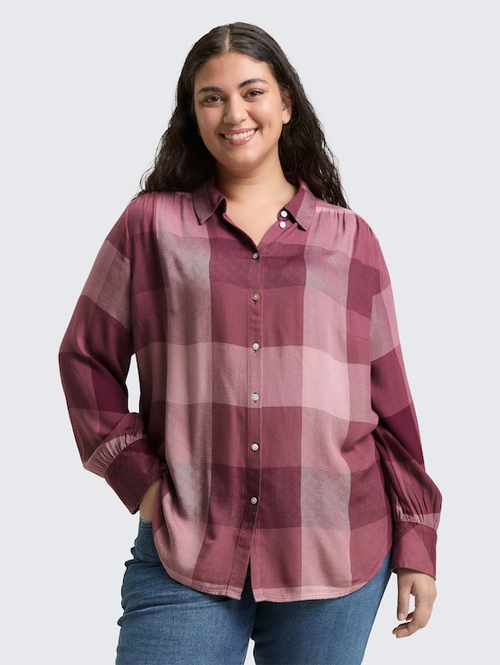 Plus Size - Hemdbluse mit Karomuster von Women Plus Size, berry rose check