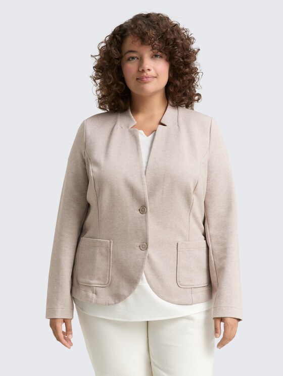 Plus Size - Fitted Blazer von Women Plus Size, soft taupe melange