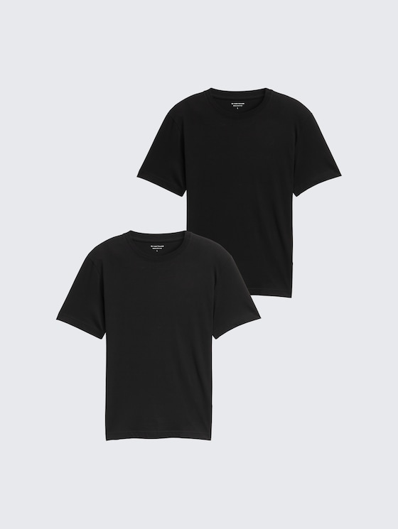 T-Shirts aus Baumwolle im 2er-Pack von Men, Black