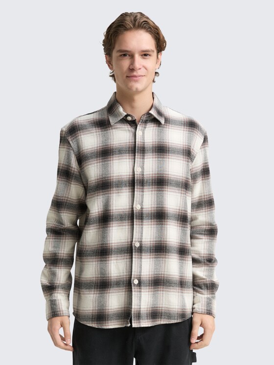 Relaxed fit overhemd met ruitjesmotief door Denim Male, black white red check