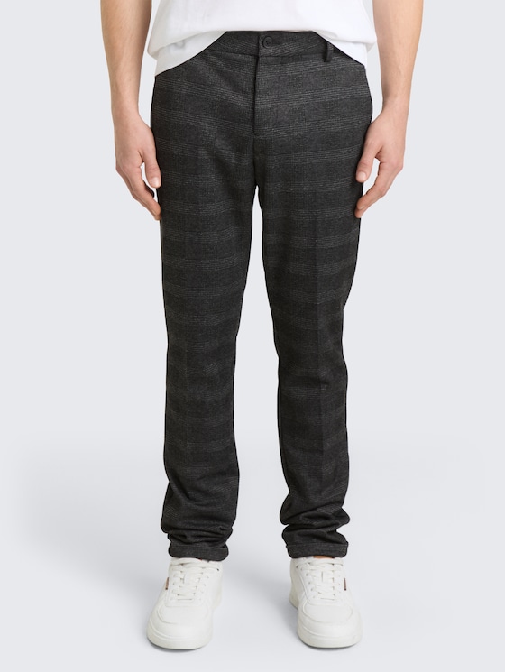 Pantalon chino TTSLIM par Denim Male, black white fine check